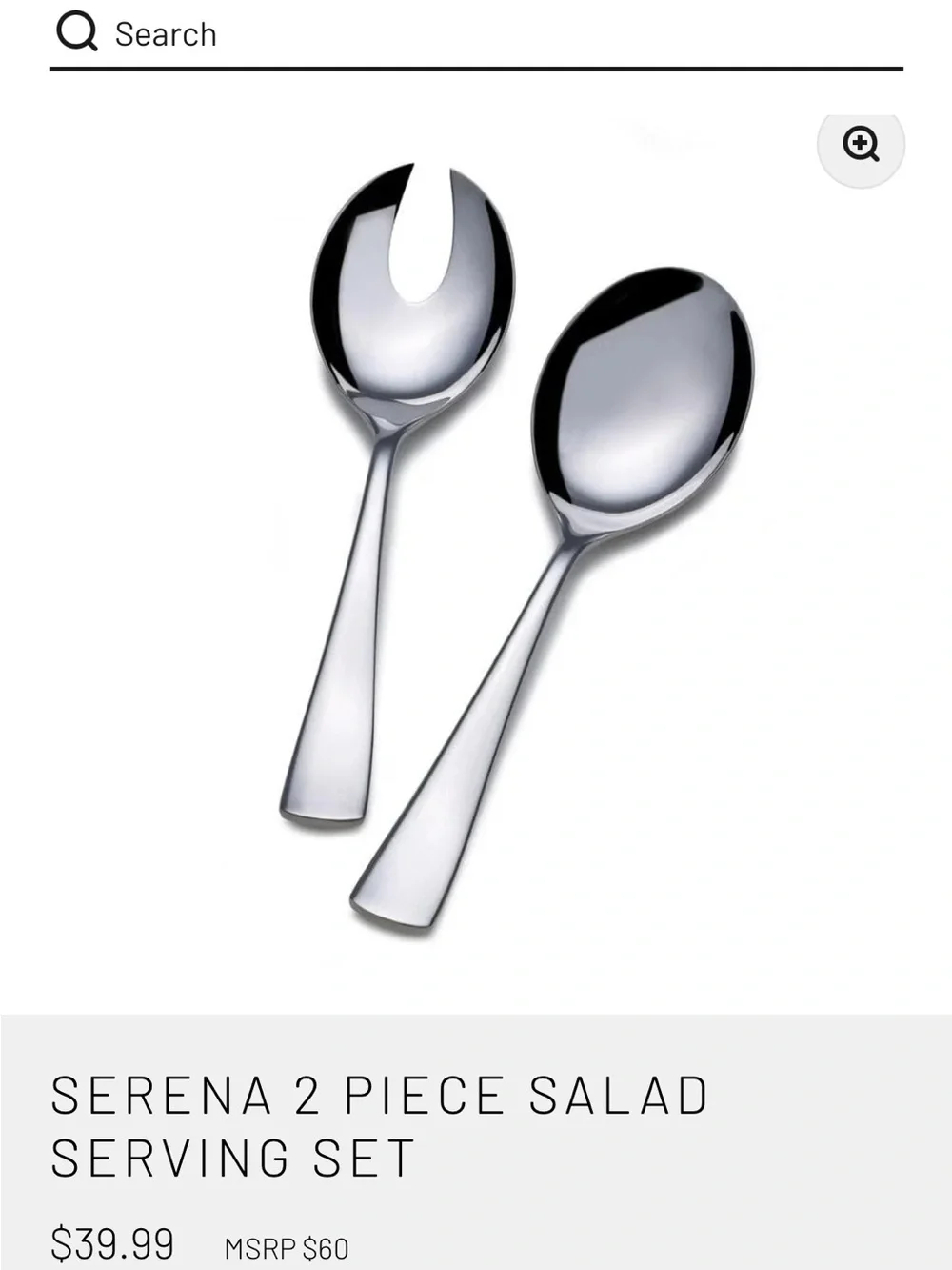 Mikasa Serena 2-Piece Salad Serving Set - Silver